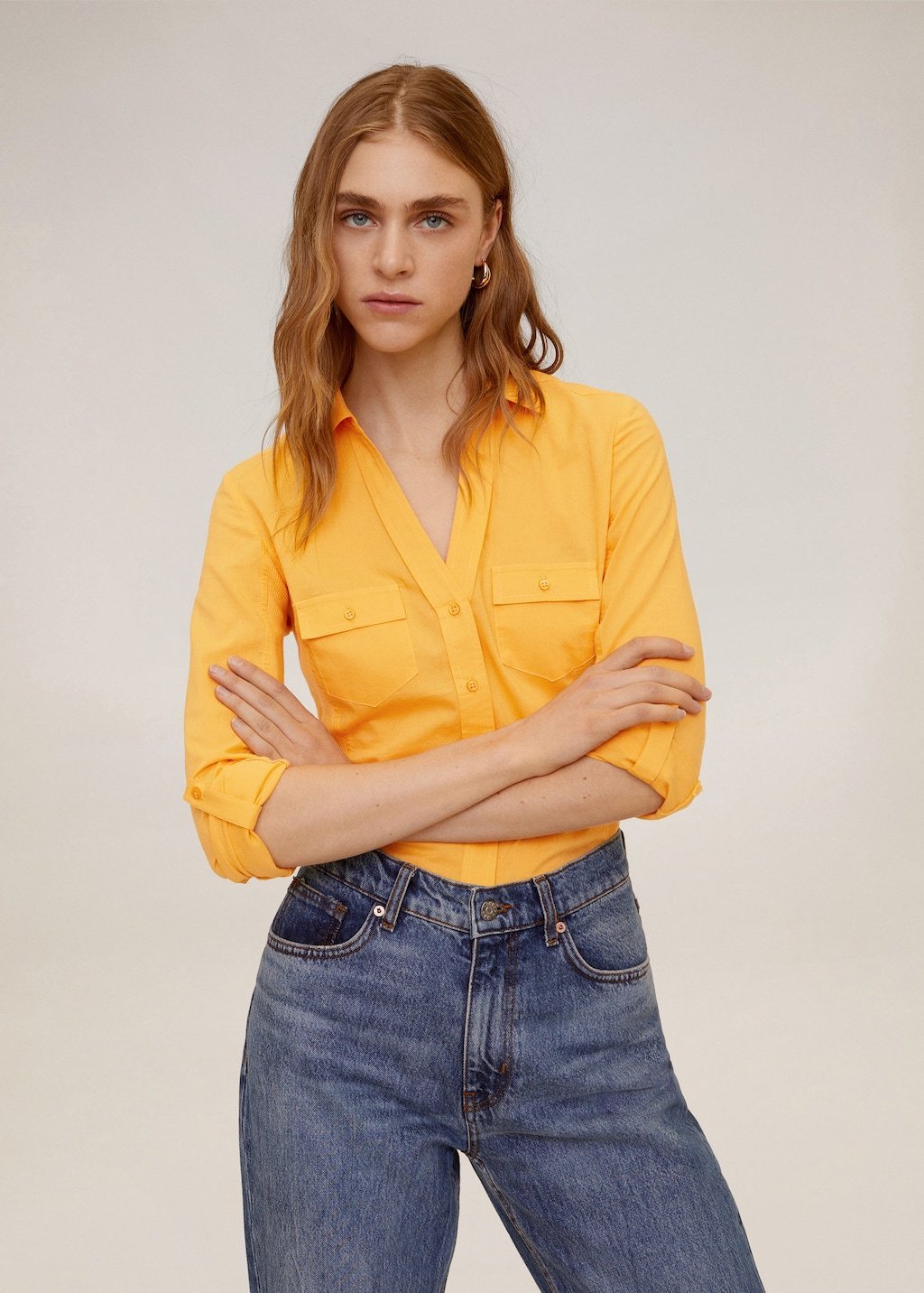 Chest-pocket cotton shirt - Laurel Morgan