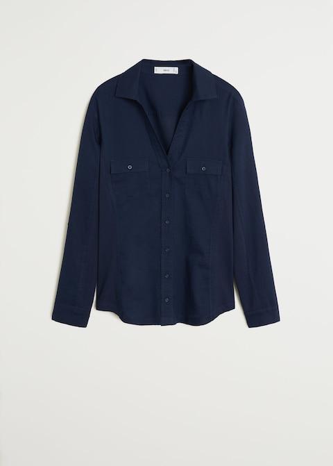 Chest-pocket cotton shirt - Laurel Morgan