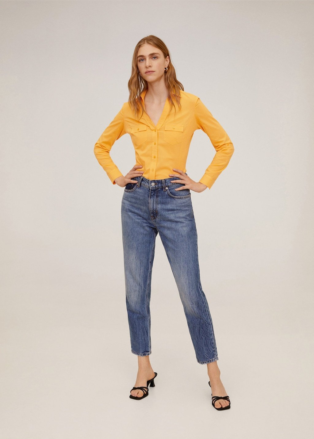 Chest-pocket cotton shirt - Laurel Morgan