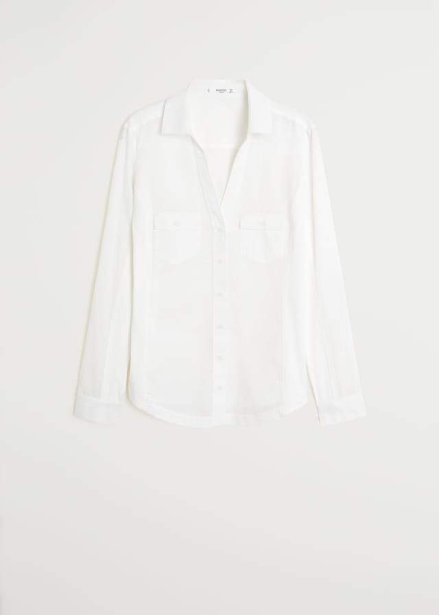 Chest-pocket cotton shirt - Laurel Morgan