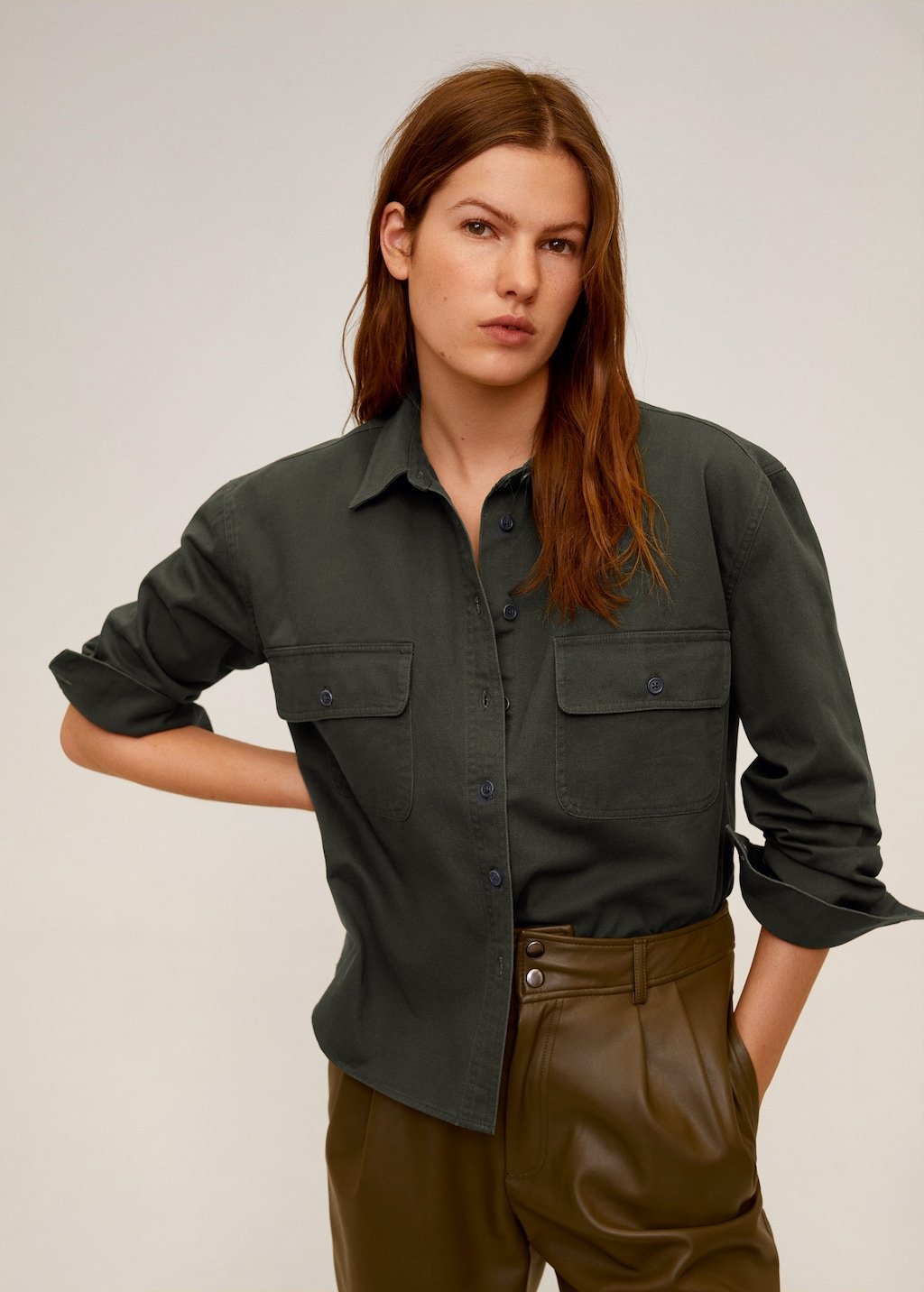 Chest-pocket cotton shirt - Laurel Morgan