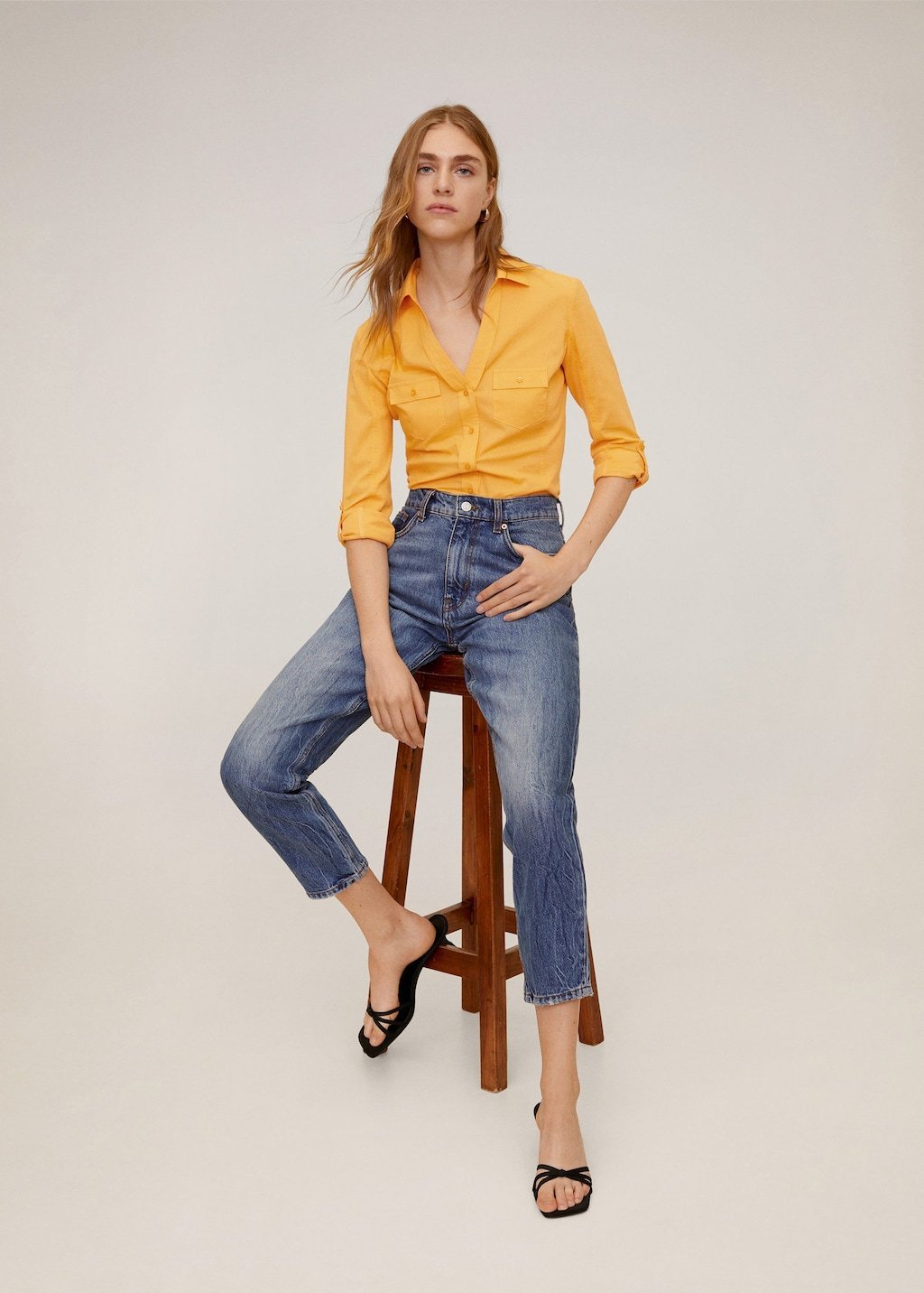 Chest-pocket cotton shirt - Laurel Morgan