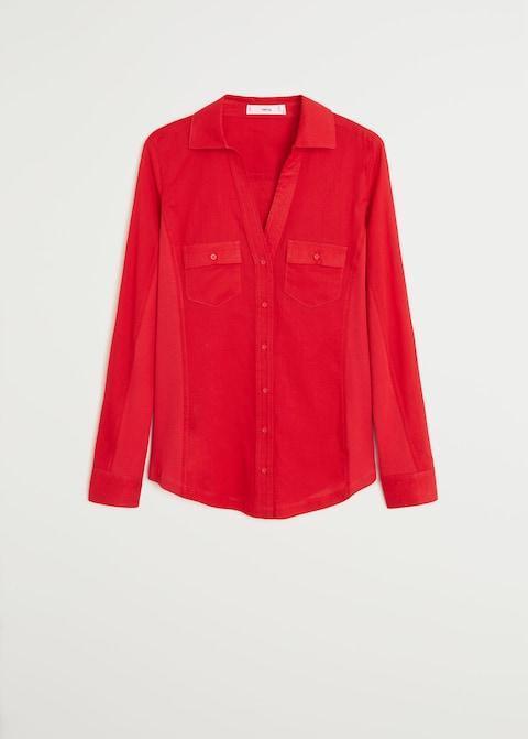 Chest-pocket cotton shirt - Laurel Morgan