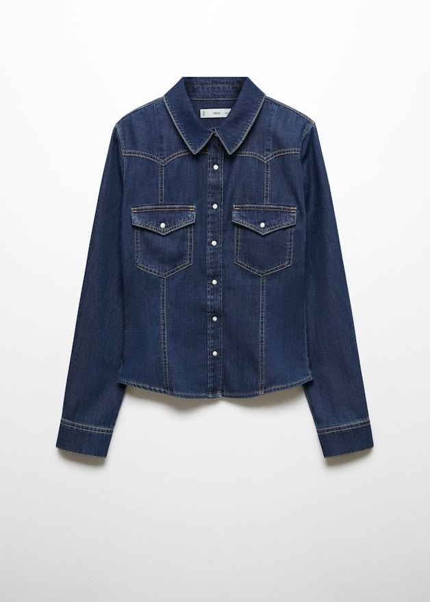 Chest-pocket denim shirt - Laurel Morgan