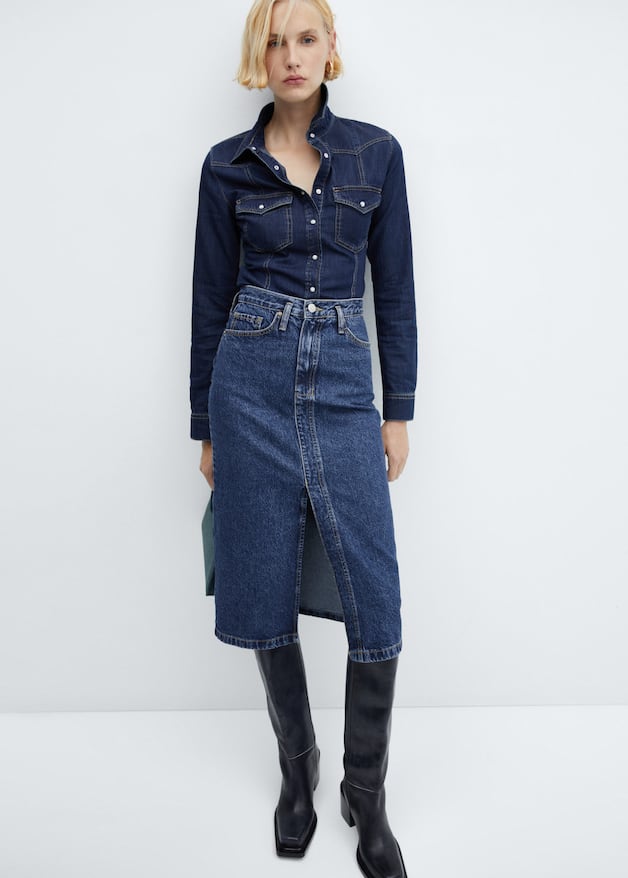 Chest-pocket denim shirt - Laurel Morgan