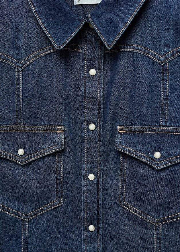 Chest-pocket denim shirt - Laurel Morgan