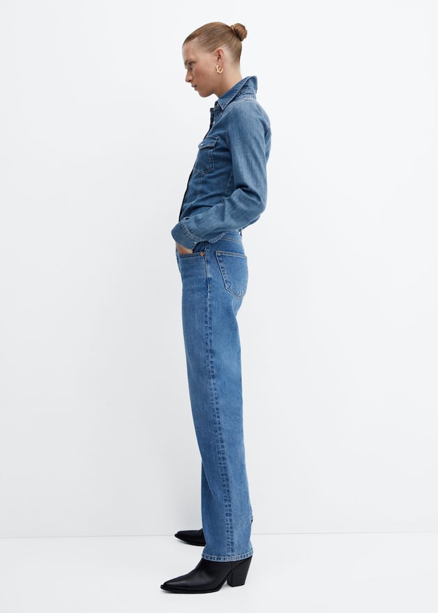 Chest-pocket denim shirt - Laurel Morgan