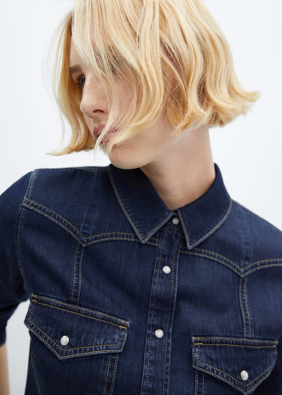 Chest-pocket denim shirt - Laurel Morgan