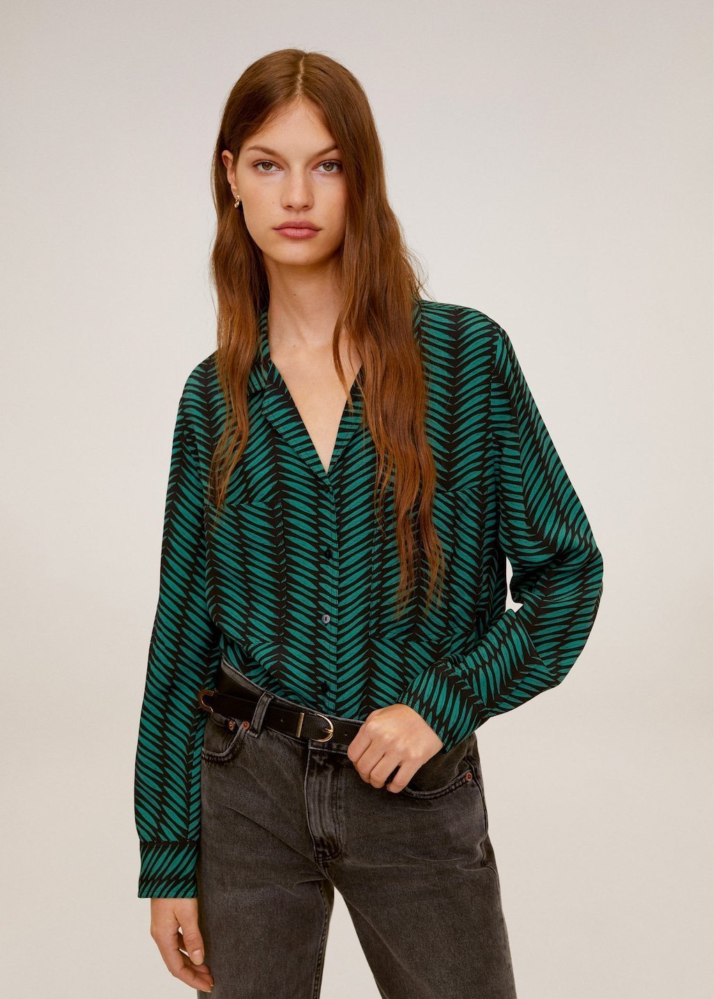 Chest-pocket flowy blouse - Laurel Morgan