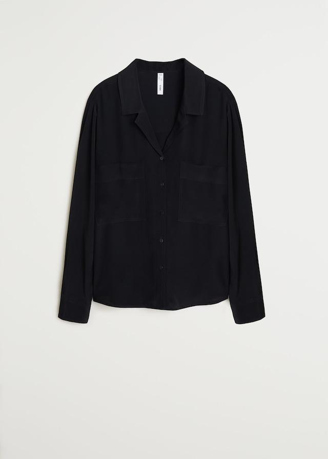 Chest-pocket flowy blouse - Laurel Morgan