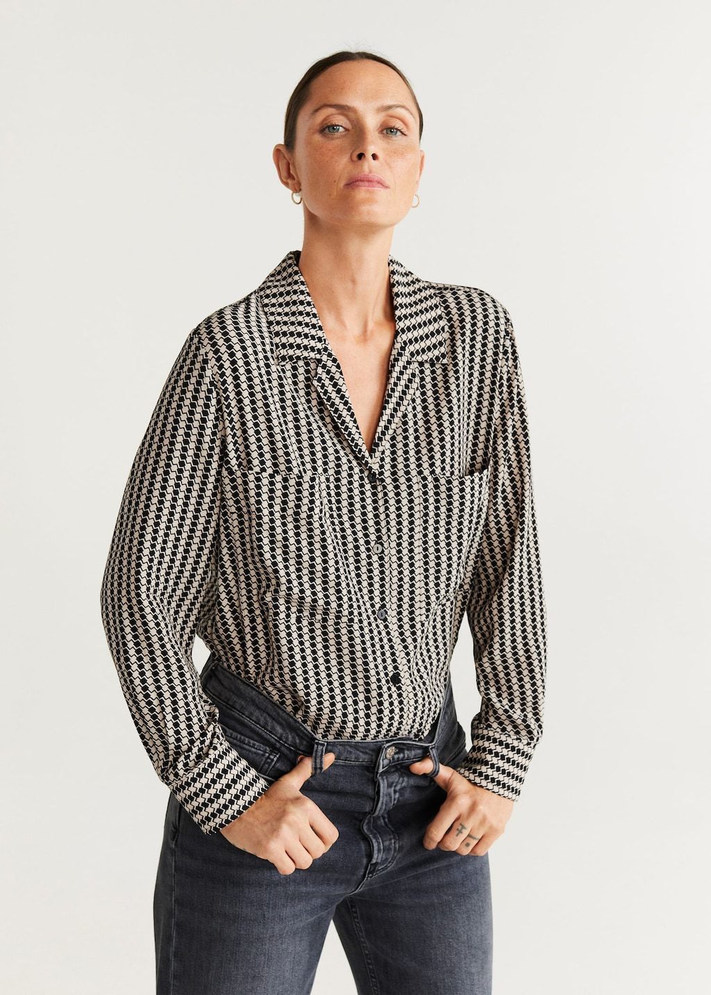 Chest-pocket flowy blouse - Laurel Morgan