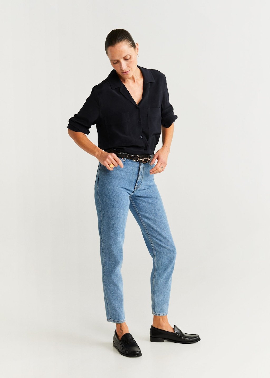 Chest-pocket flowy blouse - Laurel Morgan