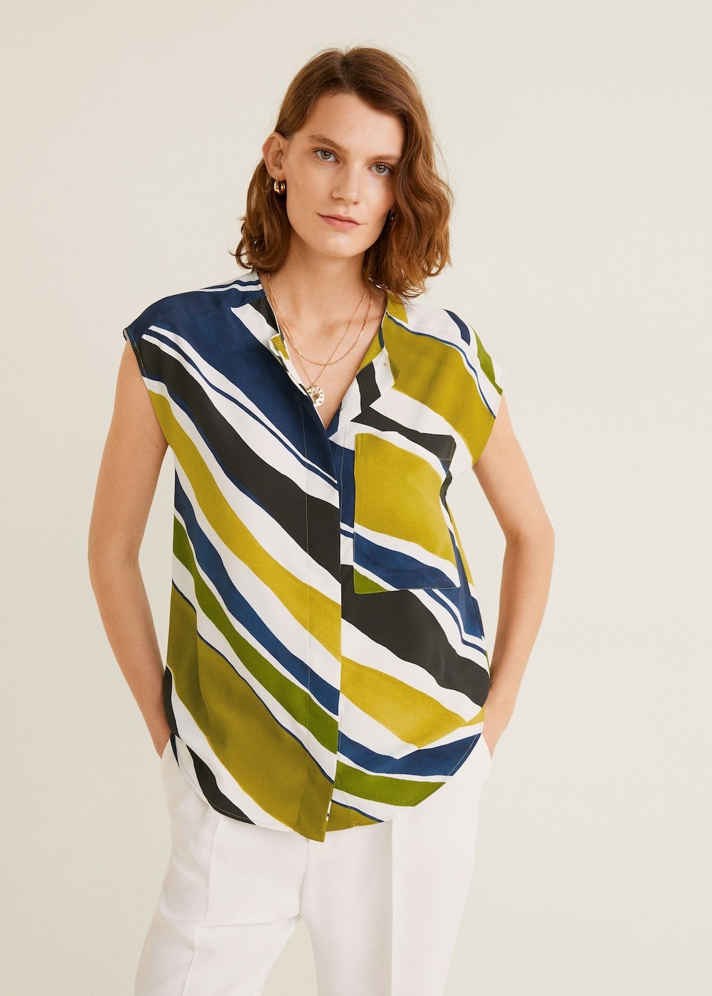 Chest-pocket striped blouse - Laurel Morgan