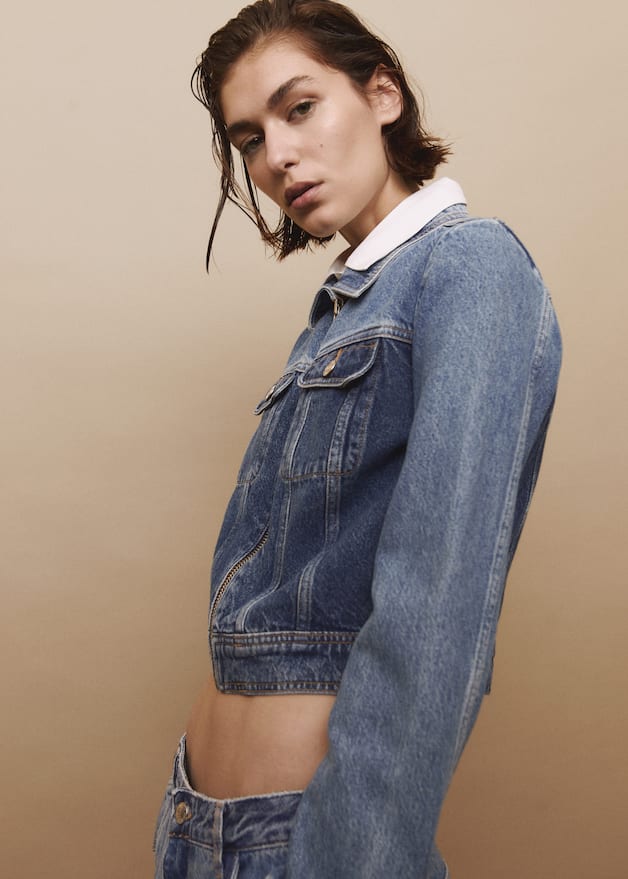 Contrast denim jacket - Laurel Morgan