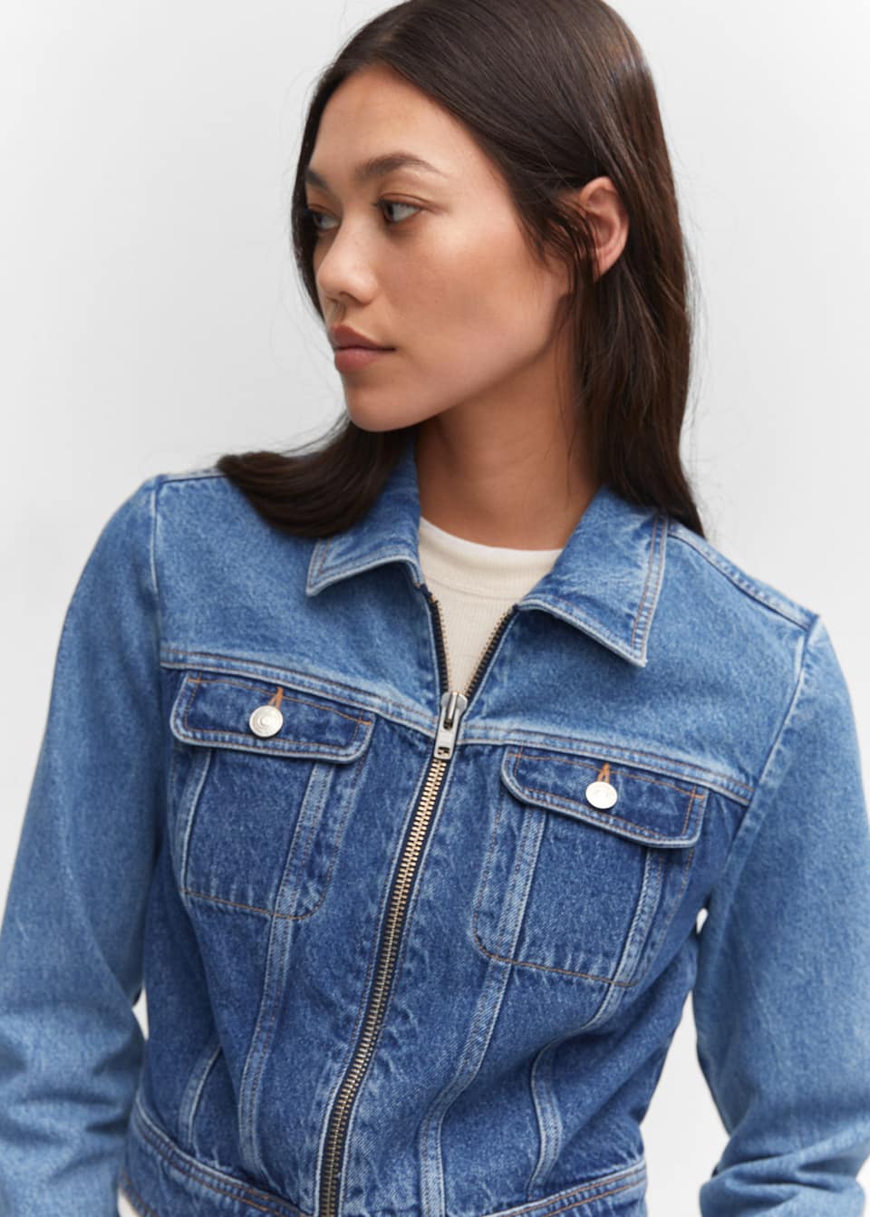 Contrast denim jacket - Laurel Morgan