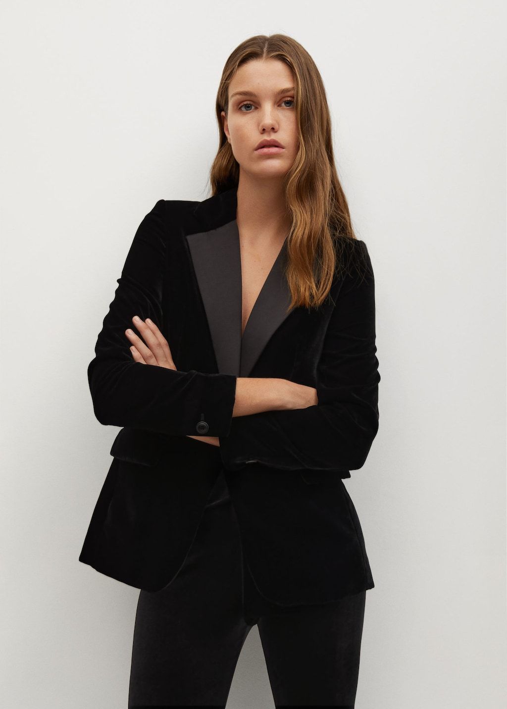 Contrast flap velvet blazer - Laurel Morgan