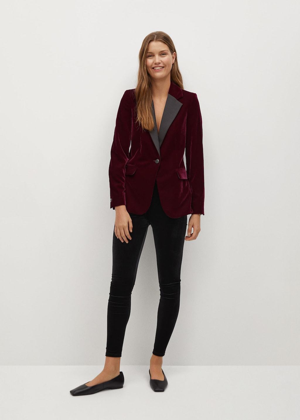 Contrast flap velvet blazer - Laurel Morgan