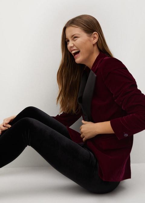 Contrast flap velvet blazer - Laurel Morgan