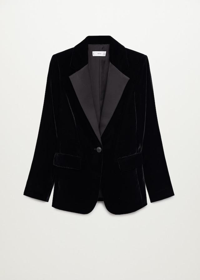 Contrast flap velvet blazer - Laurel Morgan