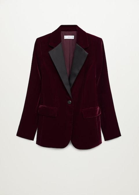 Contrast flap velvet blazer - Laurel Morgan