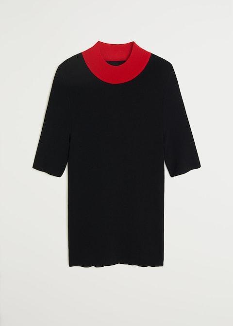 Contrasting neck knit t-shirt - Laurel Morgan