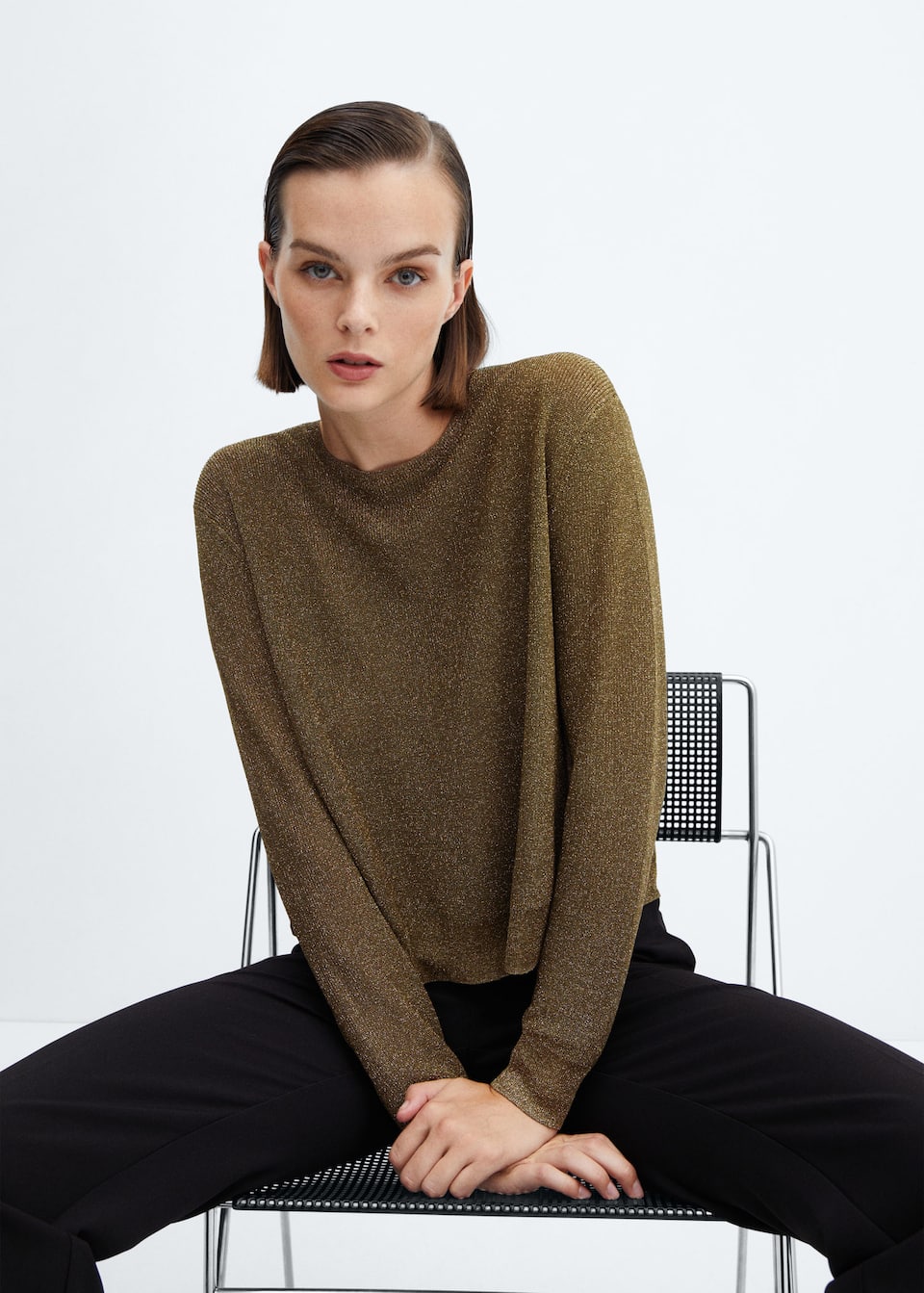 Crewneck lurex sweater - Laurel Morgan