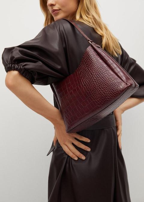 Croc-effect baguette bag - Laurel Morgan