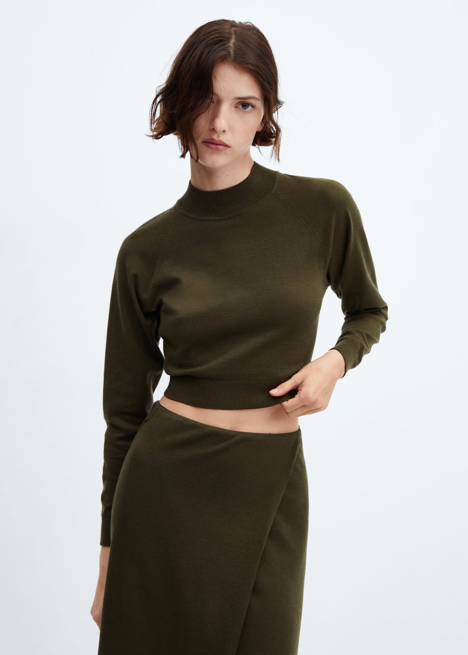 Crop sweater with perkins collar - Laurel Morgan