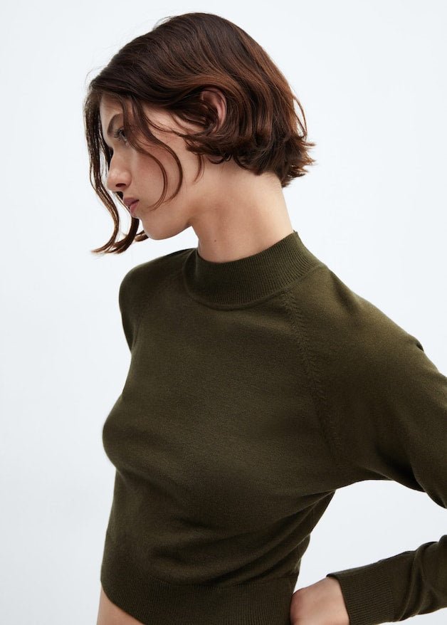 Crop sweater with perkins collar - Laurel Morgan