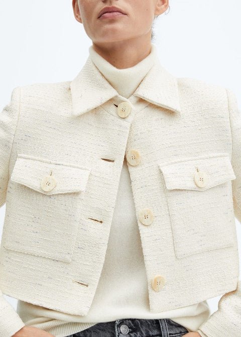 Cropped tweed jacket with pockets - Laurel Morgan