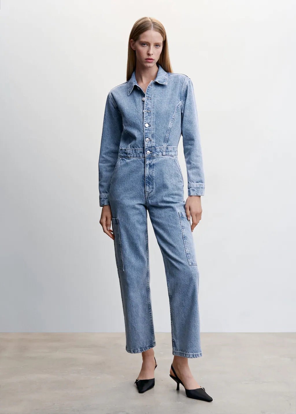 Denim cargo jumpsuit - Laurel Morgan