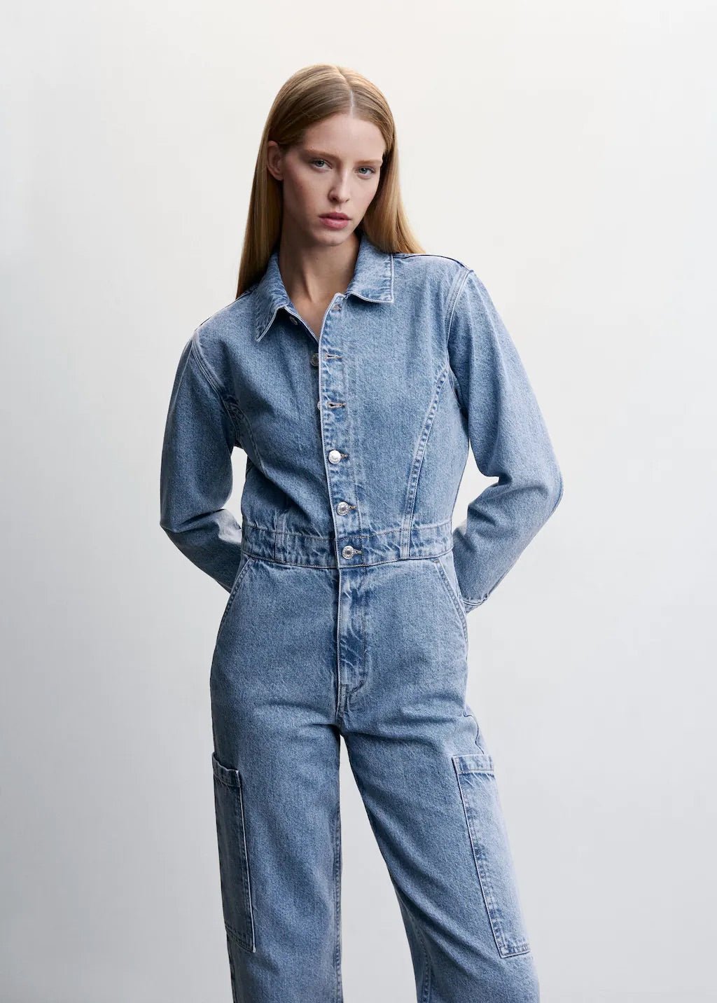 Denim cargo jumpsuit - Laurel Morgan