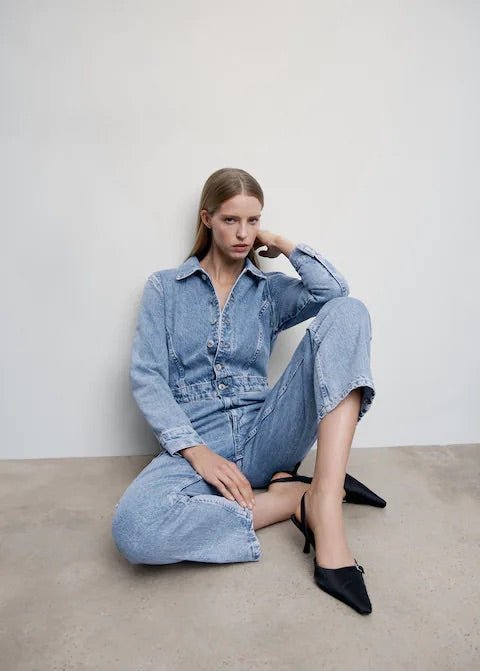 Denim cargo jumpsuit - Laurel Morgan