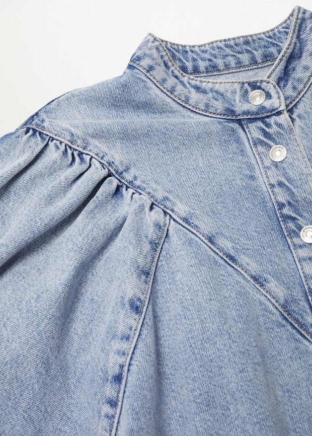 Denim dress with puffed sleeves - Laurel Morgan