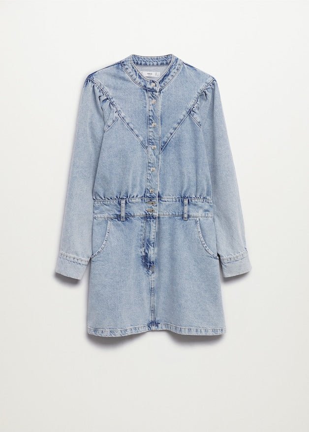 Denim dress with puffed sleeves - Laurel Morgan