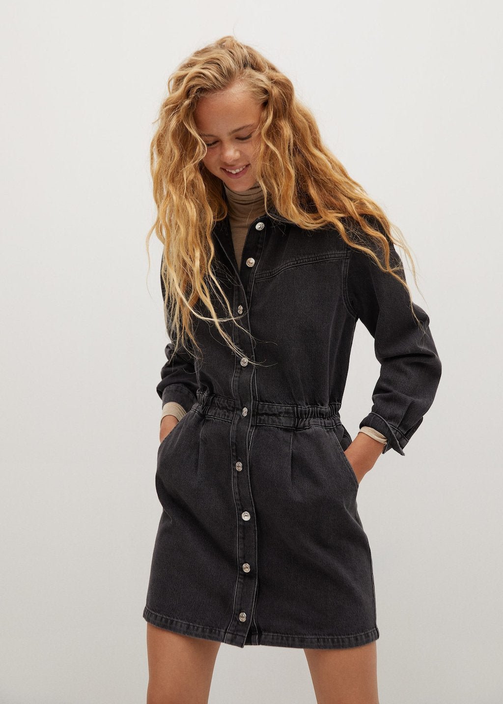 Denim elastic waist dress - Laurel Morgan