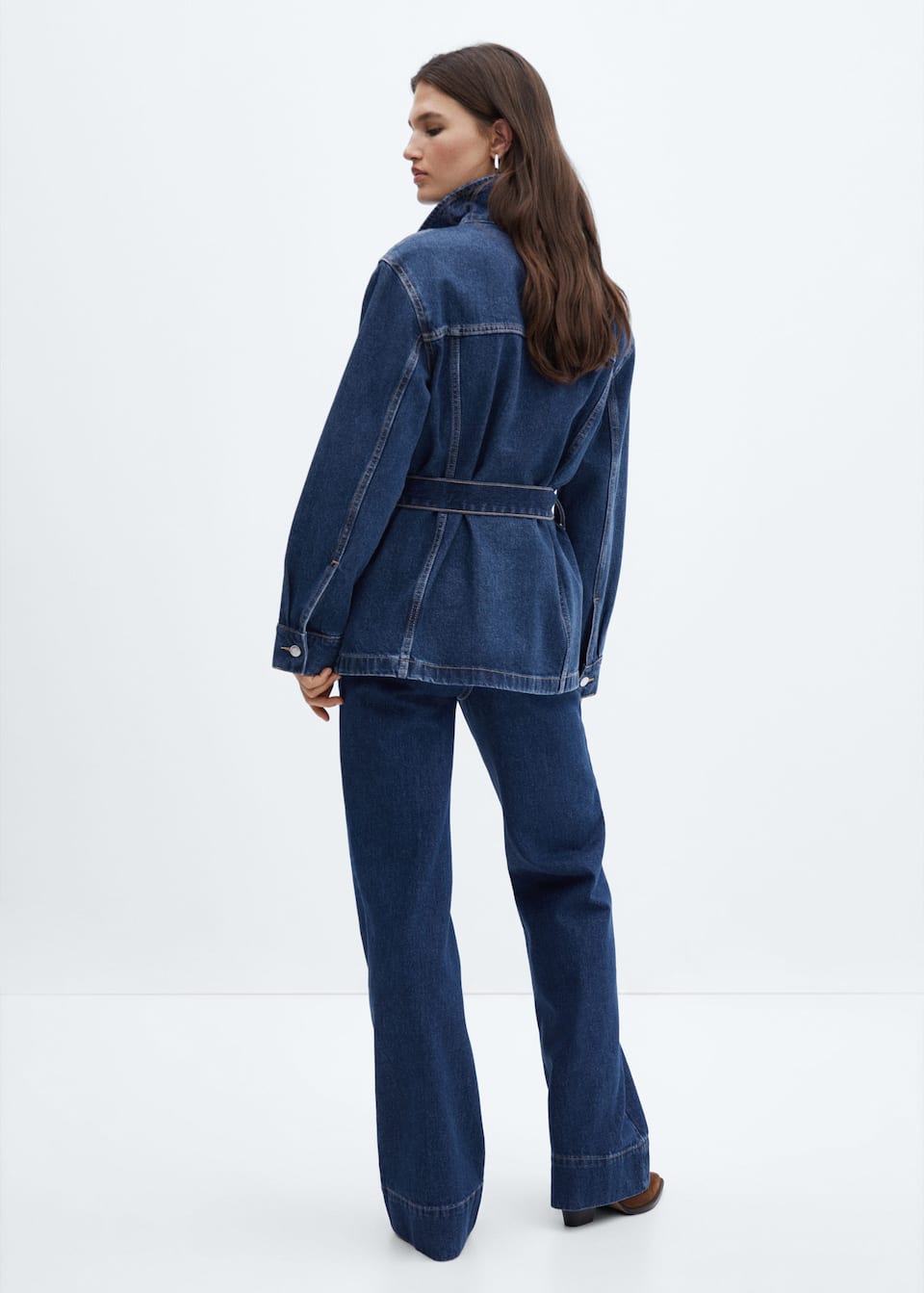 Denim jacket with belt - Laurel Morgan