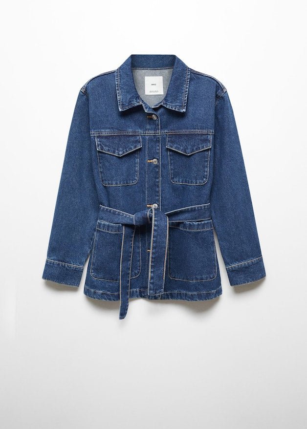 Denim jacket with belt - Laurel Morgan