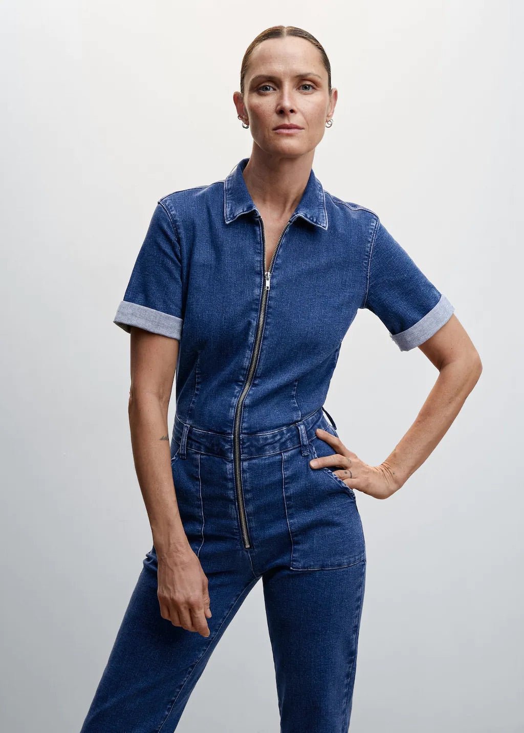 Denim zipper jumpsuit - Laurel Morgan