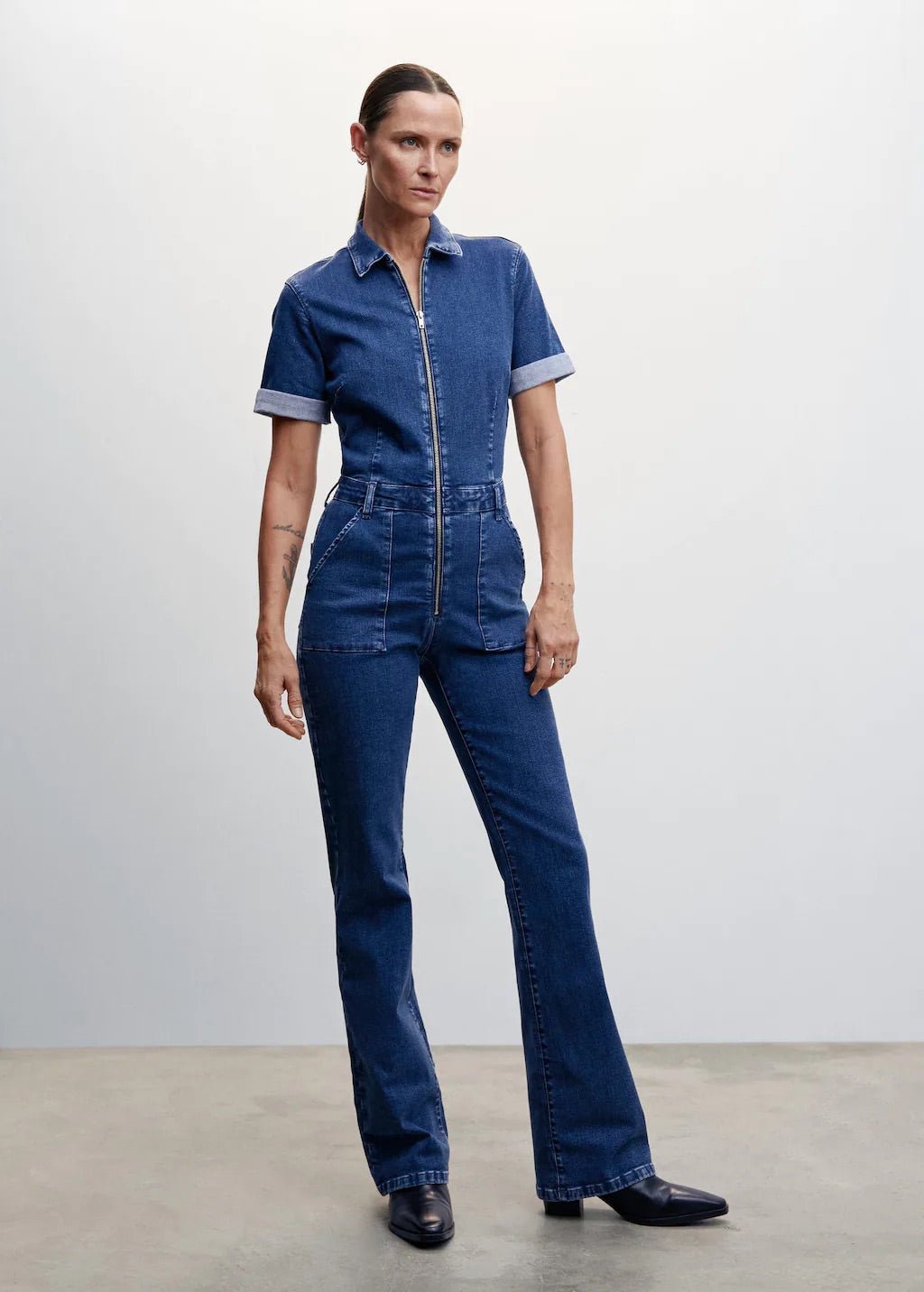 Denim zipper jumpsuit - Laurel Morgan