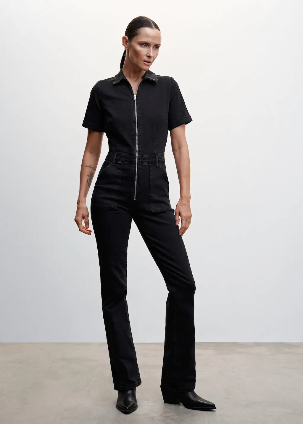 Denim zipper jumpsuit - Laurel Morgan