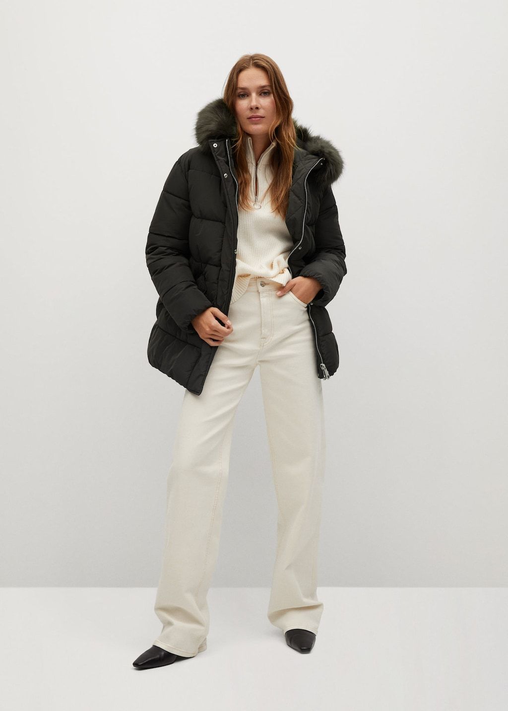 Detachable faux-fur quilted anorak - Laurel Morgan