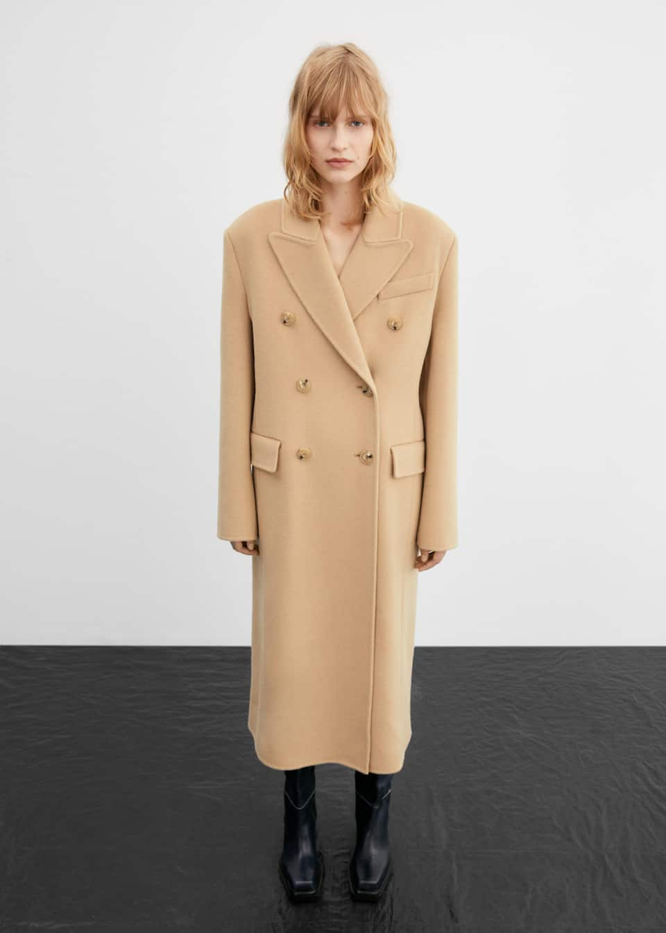 Double-breasted virgin wool coat - Laurel Morgan