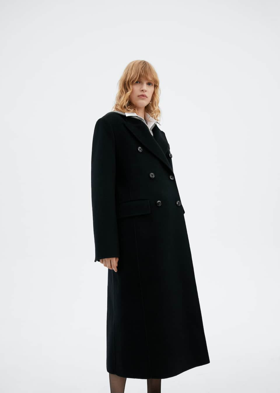 Double-breasted virgin wool coat - Laurel Morgan