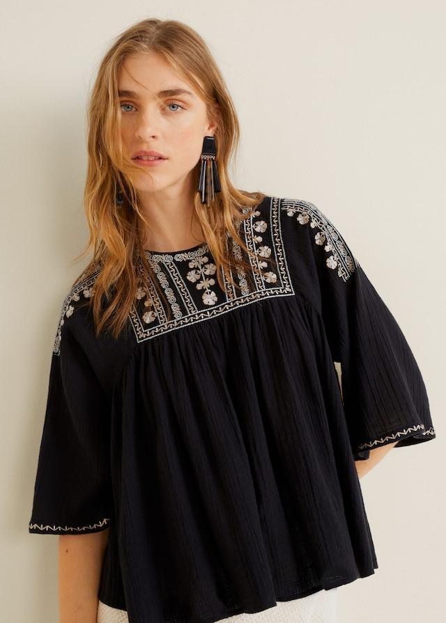 Embroidered cotton blouse - Laurel Morgan