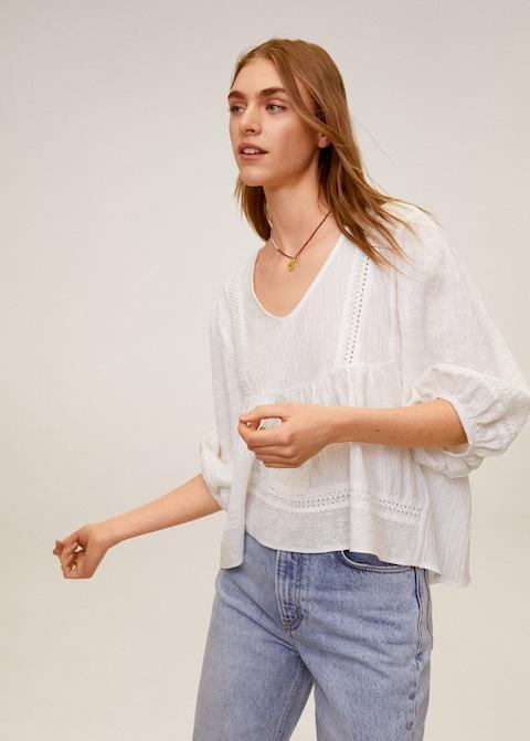 Embroidered cotton blouse - Laurel Morgan