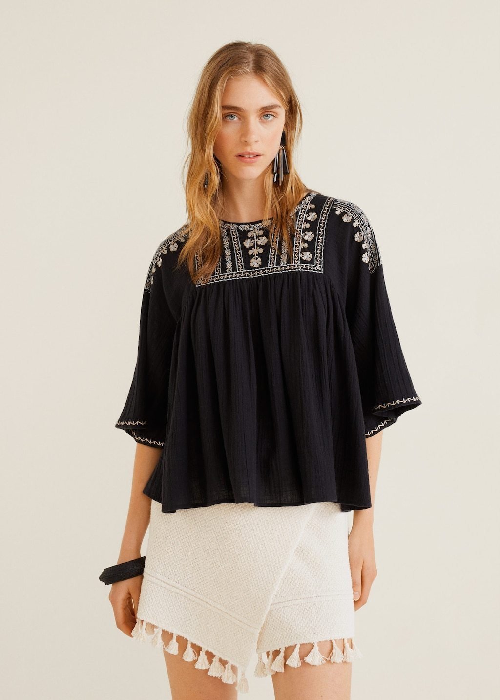 Embroidered cotton blouse - Laurel Morgan