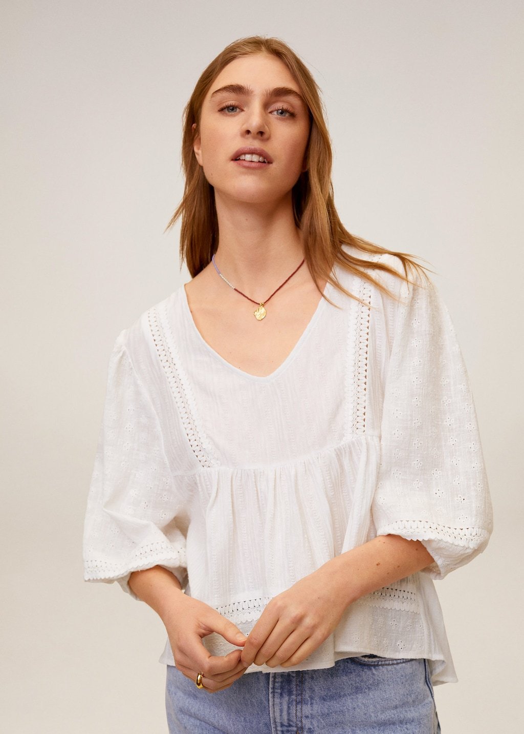 Embroidered cotton blouse - Laurel Morgan