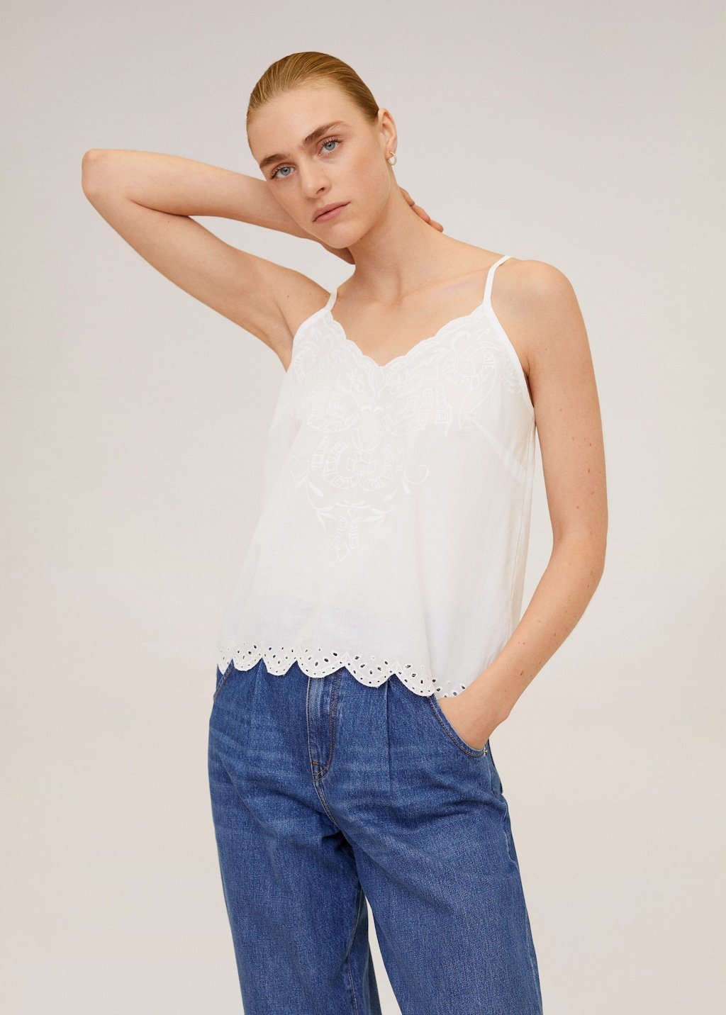 Embroidered cotton top - Laurel Morgan