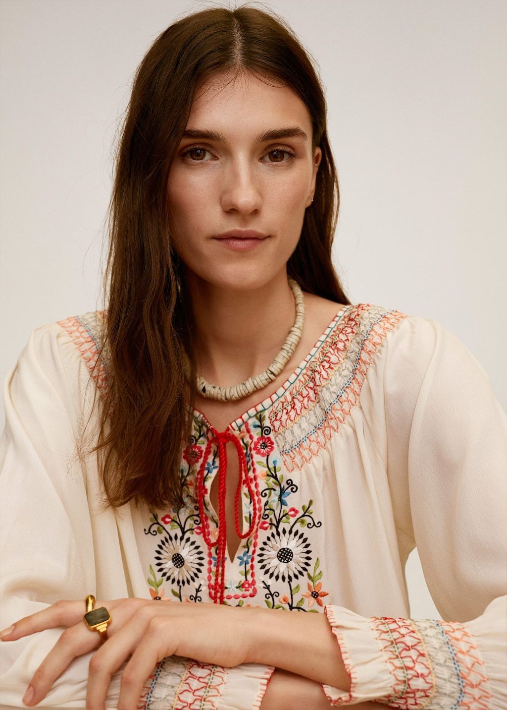 Embroidered details blouse - Laurel Morgan